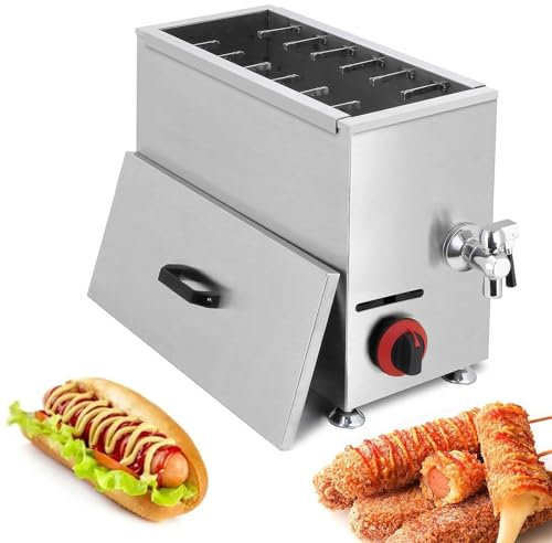 Commercial Corn Dog Fryer Machine with 12 Hooks for Cheese Hot Dog Sticks, Ideal for Restaurant, Store, and Home Use
