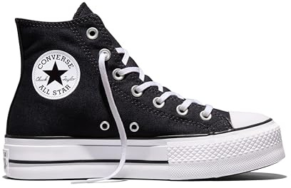 Converse kvinnors Chuck Taylor All Star Lift Platform High Top Sneaker, Svart/Vit/Vit, 13.5 Women/11.5 Men