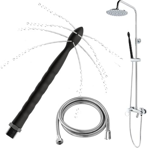 Premium Shower Enema Kit with 59-Inch Hose & 24cm Silicone Nozzle with 8 Holes - Anal and Vaginal Douche System for Colon Cleansing, Enema Irrigator Kit for Men and Women