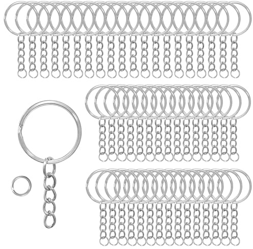 50 Piezas 25 mm Anillas Llaveros Metalicas Anilla Argollas Arandelas Llavero, Anilla Llavero Acero Inoxidable para Bisuteria Artesanías Manualidades DIY