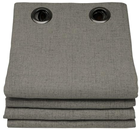 Moondream ThermActiv® Thermovorhang Winter+Sommer 2in1 | Isolierung Kälte+Hitze | 100% Verdunkelung | Patentierte Technologie | EU Herstellung | Ösen | Grau MC740 | 130B x 250H cm