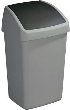 Sunware Delta Poubelle avec Couvercle basculant Noir métallique 25 l