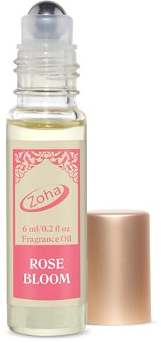 Zoha Rose Bloom Perfume Oil Roll On for Women & Men, Alcohol-Free 6ml