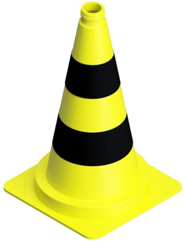 BAUZAUNWELT Leitkegel/Warnkegel/Pylone - Höhe: 320 mm - gelb schwarz