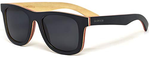 Sonnenbrille Herren und Damen volles Holz | Premium Polarisiert Ahorn Rahmen | Geschwärzte Holzbrille UV400 Gläser | Damen & Herren Sonnenbrille UV Schutz | CE