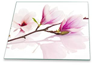 Pannello di copertura per piano cottura in vetroceramica, 1 pezzo, 60 x 52 cm, magnolia, rosa, paraspruzzi