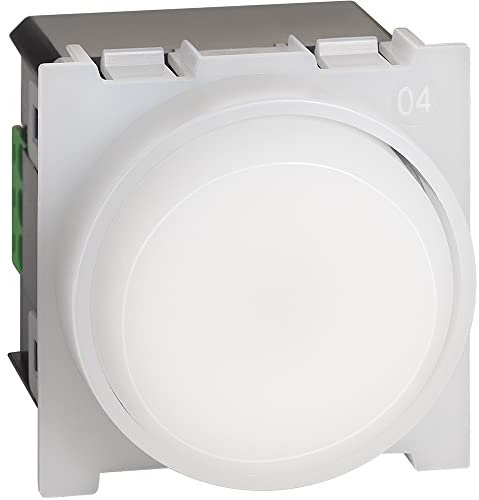 Bticino K4380 Torcia da Parete Living Now, Lampada Estraibile Ricaricabile e con Accensione Automatica in Caso di Blackout, Interruttore ON/OFF, Luce LED, Basso Consumo, 2 Moduli