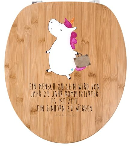 Mr. & Mrs. Panda Motiv WC Sitz Einhorn Koffer - Geschenk, Einhörner, Einhorn Deko, Unicorn, unicorn, Klobrille, Toilettendeckel, Klodeckel, Spaß,