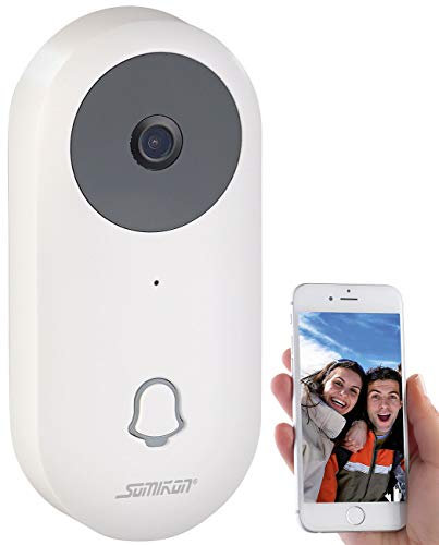 Somikon Klingel mit Kamera: WLAN-HD-Video-Türklingel mit App, Gegensprechen, 156°-Bildwinkel, Akku (Türsprechanlage mit Kamera WLAN, Video Türsprechanlage WLAN, Überwachungskamera)