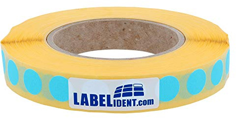 Markierungspunkte blau - Ø 12,5 mm - 1.000 bunte Klebepunkte auf 1 Rolle(n), 40 mm Kern, Papier, Inventuretiketten selbstklebend