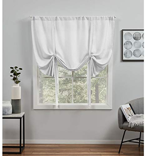 Exclusive Home Loha Light Filtering Rod Pocket Tie Up Shade, 54x63, Winter