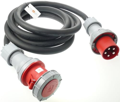 CEE-Verlängerungskabel Starkstromkabel Stromkabel Leitung Elektrokabel wasserdicht H07RN-F 5G25 5x25mm² 125A Steckern PCE IP67 Außenbereich outdoor, Größe:5G25/20m