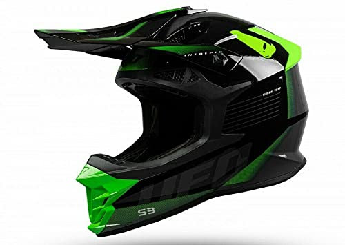 E BIKERS Casco motocross enduro UFO Intrepid Offroad Pitbike Verde nero grigio TAGLIA L