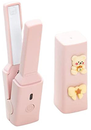 Mini plancha para el cabello, plancha portátil antiquemaduras - Plancha para el pelo pequeña 2 en 1, viaje, planchas portátiles para cabello corto, flequillo rizado