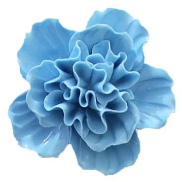 AMERRY Ceramic Wall Flower Decor Artificial 3D Flower Wall Art，Handmade 3D Wall Art Hanging Sculpture， Porcelain Flower Wall Décor (Blue,Azalea,3.54)