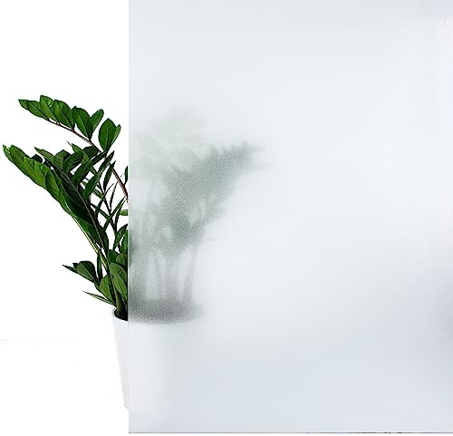 Fensterfolie statisch 67,5x100 cm | Sichtschutzfolie Fenster Milchglasfolie statisch haftend | Folie Fenster für Bad und Büro - Tageslicht genießen, Sichtschutz erhalten | Morgen Frost