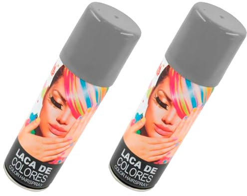 Tradineur Lot de 2 vernis à cheveux en spray pour Halloween 125 ml Argenté