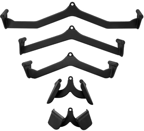 SPOTRAVEL LAT Pull Down Bars, Rowing T-bar V-bar Set | Pulley Cable Machine Attachments, Back Strength Training Handle Grips Workout Accessory for Gym Fitness Weightlifting Use