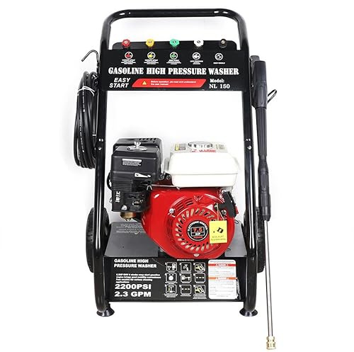 Benzin-Hochdruckreiniger, Profi-Hochdruckreiniger, 7,5 PS Benzinmotor, Benzinmotor, Auto- und Terrassenreiniger, 190 Bar 4,9kw.