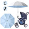 SQAQS Universal Sonnenschirm Sonnenschutz UPF 50+, Kinderwagen-Sonnenschirm, 85 cm Durchmesser mit Einem Regenschirmgriff, Universal Parasol für Kinderwagen, Kinderwagen(Blau)