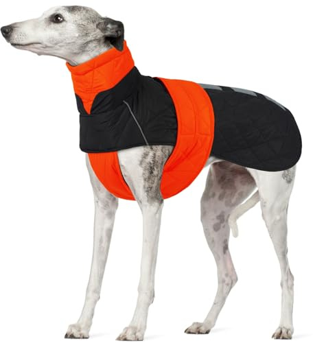 Windhund Wintermantel, Lurcher Hundejacke Wasserdicht Windhund Mantel mit Geschirrloch Outdoor Hundebekleidung für Whippet Lurcher Salukis