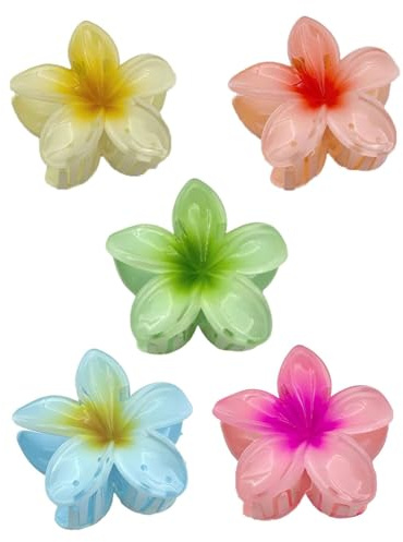 KGDUYC Hawaii Haarspangen Blumen 5 Stück Haarspange Strandblumen Haarklammer Kopfschmuck für Mädchen und Frauen Strand Party Pool Urlaub