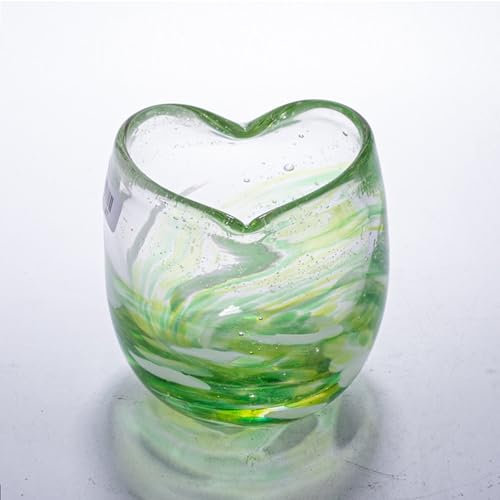 Bafnsiji A, Gobelets en Verre, Verres à Eau en Forme de cœur, Verres à Boire en Forme de cœur, Verre à Boire Art déco, Verres à Cocktail à jus d'eau, pour bière, Cocktail, Soda, Cappuccino