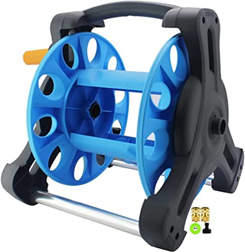 LULUMAIC hosepipes for garden on reel Garden Hose Reel Cart with Hose, Garden Grass Watering Irrigation Hose Truck, Outdoor Portable Cleaning Hose Storage Rack, Water Pipe + Water Gun(Hose