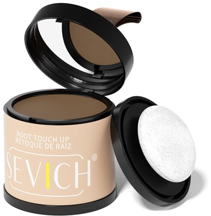 Sevich Ansatzpuder 10g, Kaschiert Sofort Haarausfall, Haarschattenauffüller Für Frauen & Männer, Dünner Werdendes Graues Haar, 48h Makeup-Haltbarkeit, 1 Box = 2.5 Boxen, Hellbraun