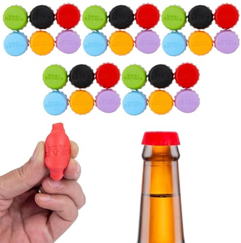 MOLIMOLI 30 Silikon Flaschenverschluss Set - Bierflaschenverschluss Kronkorken in 6 Farben - Umweltfreundlich Wiederverwendbar Universal für Flaschen und mehr