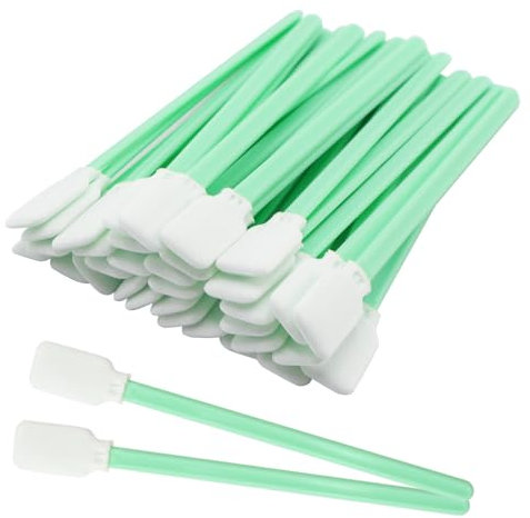 lyualma 100 Pièces Tige De Nettoyage Coton Bâtonnets de Nettoyage Longs en Mousse Bâton Éponge Pointe Carrée pour Le Nettoyage des Lentilles D'appareil Photo à Jet d'encre