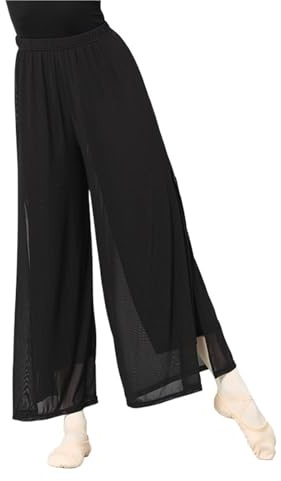 Pantalones De Danza Pantalones de Ballet for mujer, pantalones deportivos for Fitness, pantalones de Yoga, pantalones de pierna ancha, pantalones largos de malla de doble capa for correr y bailar, pan