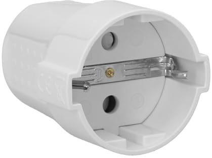 Schuko Base 2 Pin with Earth Plug 16 Amp White