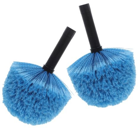 FRCOLOR Plumeau pour Plafond Haut Tête de Brosse en Nylon et PP, 2 Pièces, Nettoyage des Toiles D'araignée Les Coins Difficiles D'accès Intérieur et Extérieur