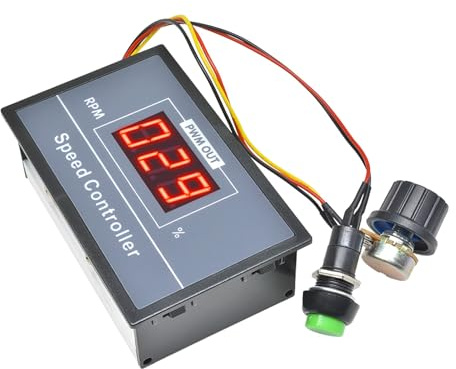 Aideepen Drehzahlregler 12V, DC 6-60V 30A PWM DC 12V 24V 36V 48V Geschwindigkeitsregler Stufenloser Regler mit Start/Stopp-Schalter