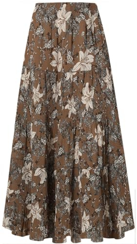 Genfien Gonne Donna Elegante a Vita Alta da Donna Gonna Lunga in Chiffon con Fodera Estiva Bohemien