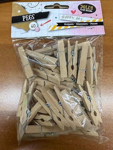 Mini Mollette in Legno Naturale 40 Pezzi | 4,5 cm | Decorazioni, Fai-da-Te, Regali e Artigianato Creativo