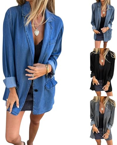 Vestes blazer à manches longues pour femme — Cardigans Taille 18 Cardigans d'été Grande taille Vestes décontractées pour femme Vestes Jeans Vestes Taille 44 Veste d'été cardigan à manches longues