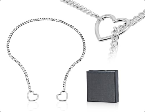 AOYEGIC Necklace Choker Punk Briefs Collar Necklace with Box for Women Men Boys Girls Home Travel Wedding Party Anniversary (Silver, Heart)