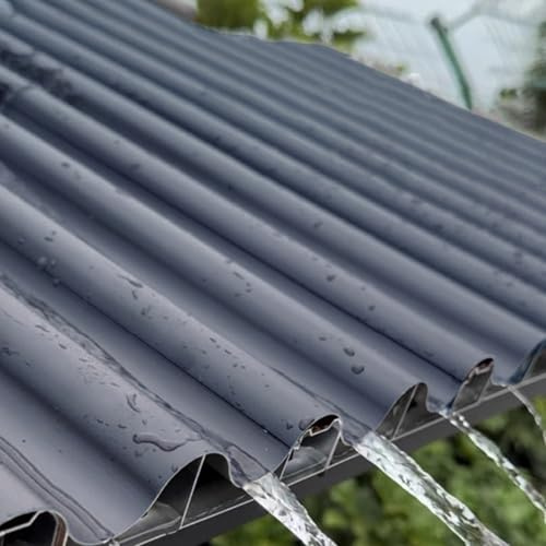 Corrugated Metal Roofing Sheets for Carports, Fast Drainage Replacement Roof Panels, All-Weather Waterproof Tiles,