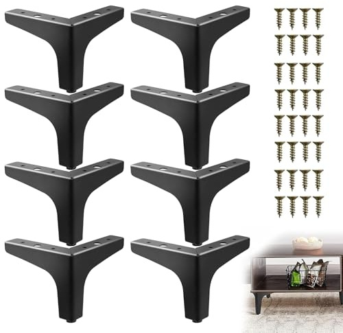 SAMSYOKI 8 Stück Möbelfüße Schwarz 10CM Sofafüße Füße für Kommode