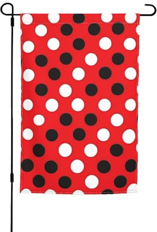 Drapeau rouge à pois blancs - 30,5 x 45,7 cm - Pour porche - Toutes saisons - Décoration de cour