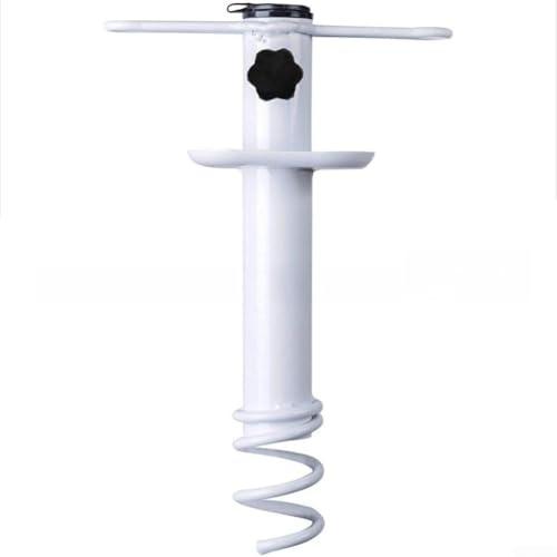Zeroupshop Base di ancoraggio per ombrellone da spiaggia all'aperto con trivella in ferro a vite a 3 spirali, adatta a pali da 3,2 cm, resistente al vento fino a 50 km/h, per sabbia e sporcizia