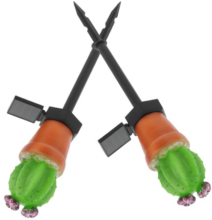 Abaodam 2 pezzi da Cactus Lampade LED da Esterno Solare Decorative per Vialetti e Patio Resistente e Risparmio Energetico