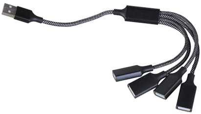 PURPLELILY USB Power Extension Cord 4Ports Splitter Cable For Easy Device Management On Laptops And Desktops Hubs USB Splitter