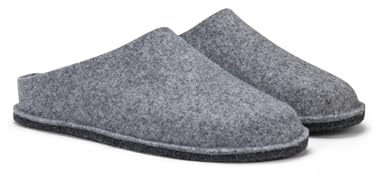 LE TIROLESI – Pantofola Bormio in lana Twins con sottopiede estraibile e fondo in feltro – Made in Italy Taglia 41, Colore Grigio scuro