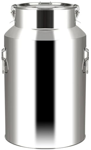 Bidone per Latte in Acciaio Inossidabile 304, Secchio di conservazione, Contenitore ermetico con Coperchio, Contenitore per Vino, Olio e Bevande per Cucina, Ristorante,35L