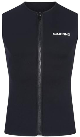 Monduelle Herren Neoprenanzug Top 3mm Neopren Jacke Weste Neoprenanzug Oberteile mit Reißverschluss Tauchen Schwimmen Surfen Schnorcheln A Schwarz 4XL