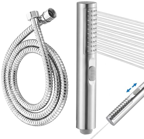 Eulihent Doccino per Doccia con 2 Funzioni,Portable High Pressure Shower Head con Tubo Flessibile da 1,5 metri,Soffione Doccia Anticalcare,Telefono Doccia Manopola per la Pulizia Degli Angoli, Vasca.