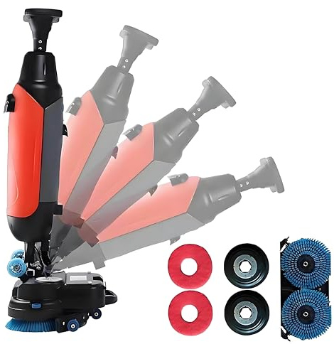 WYBYYDS Commercial Floor Polisher Width 430mm High Speed Carpet Cleaning Machine，Cordless Floor Scrubber, Floor Buffer Machine 36V/ 10.5 Ah Battery Powered Red